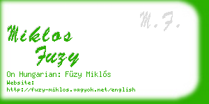 miklos fuzy business card