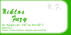 miklos fuzy business card